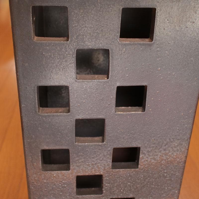 信楽焼 傘立て アンブレラスタンド 黒 陶器製 モダン 340-233