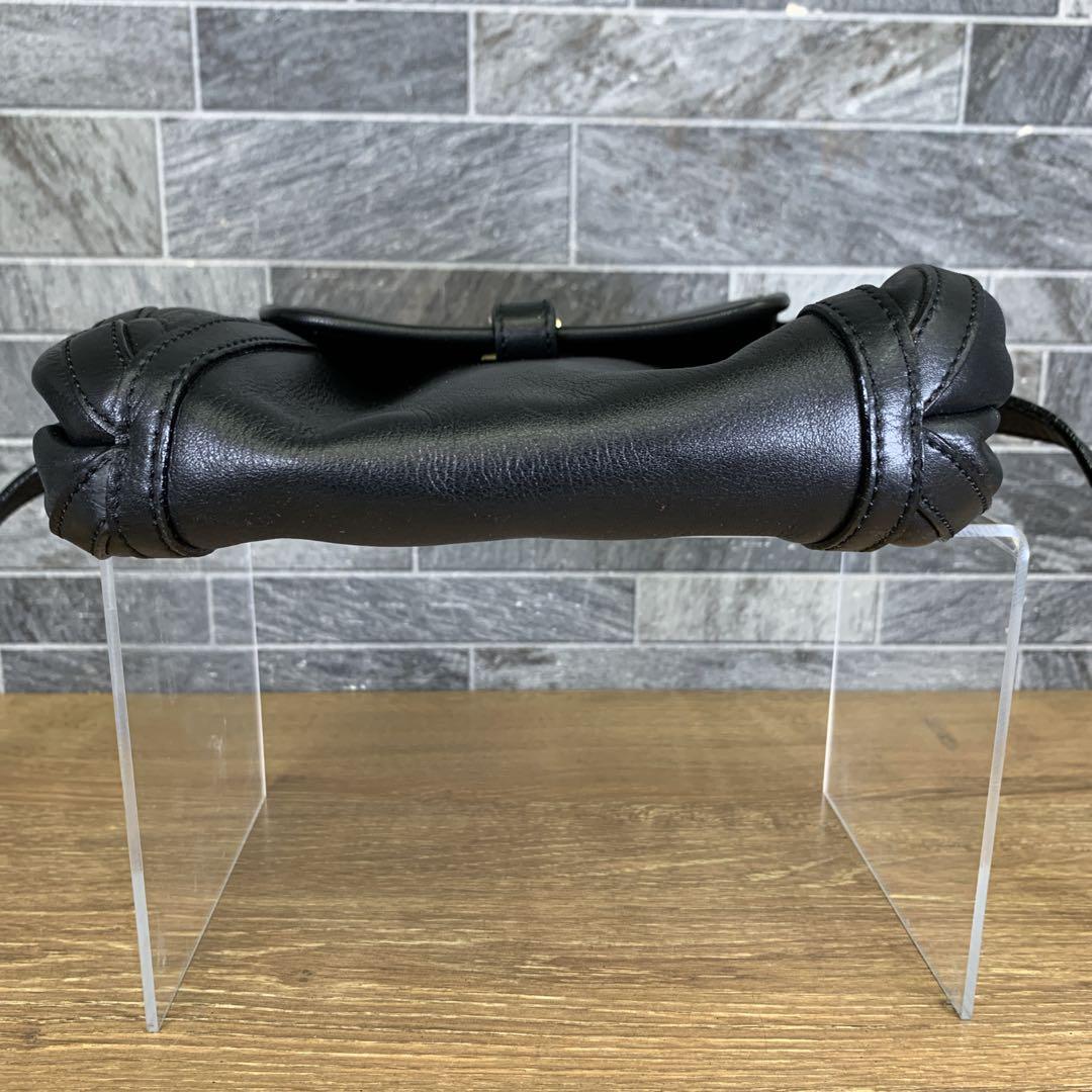 希少　1980年代　オールド　CELINE　レザーショルダーバッグ　ブラック