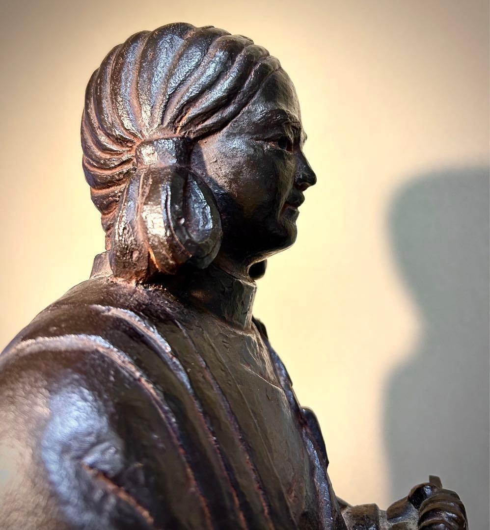 金工家 板坂辰治 銅造　聖徳太子像　共箱 置物 彫刻 彫像