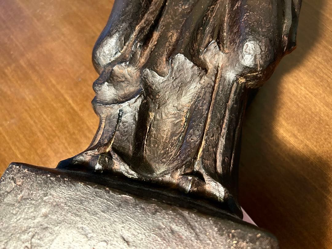 金工家 板坂辰治 銅造　聖徳太子像　共箱 置物 彫刻 彫像