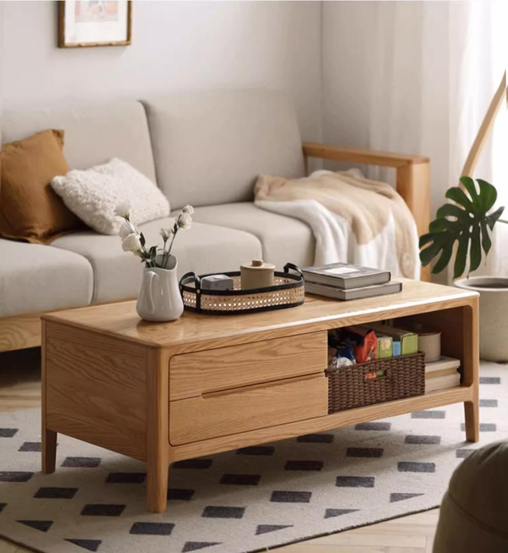 北米産オーク無垢材 組立不要 センターテーブル 幅100cm J04CT01_1