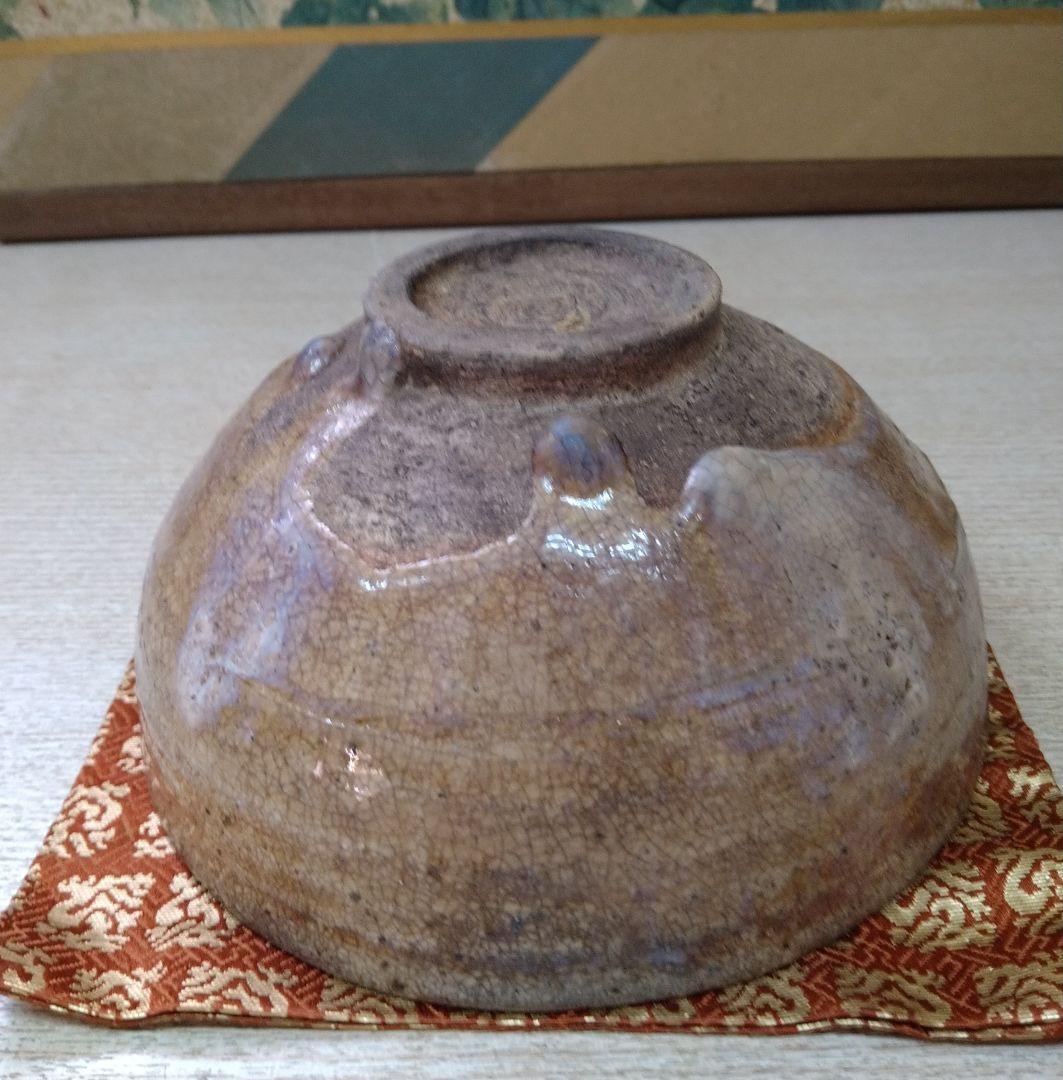 李朝会寧斑釉線刻茶碗 r5冬31