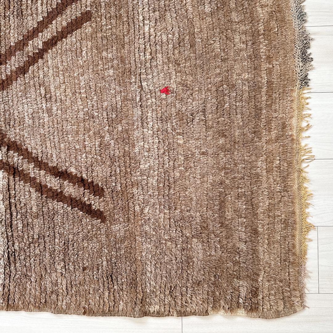 モロッコ製ヴィンテージラグ132 レア ブラウン グレージュ ベージュ ブジャド