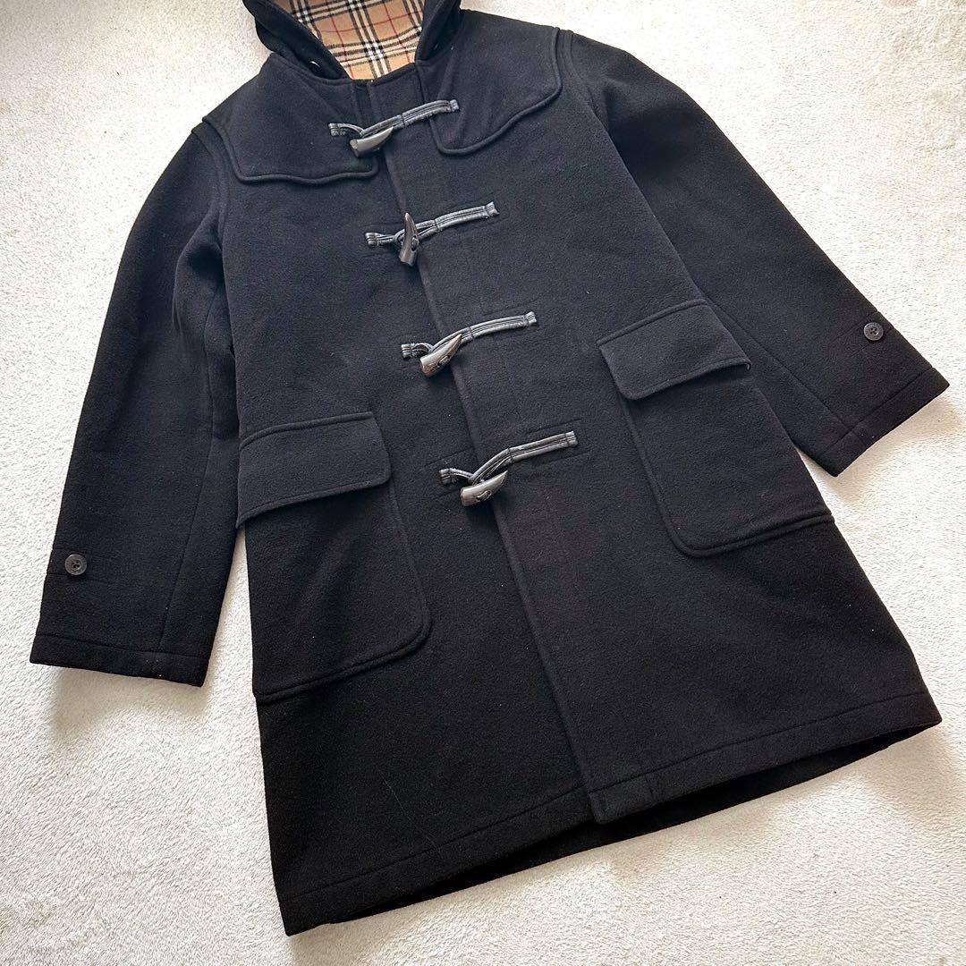 バーバリーブラックレーベル　ダッフルコート　ノバチェック　ロング　ベルト