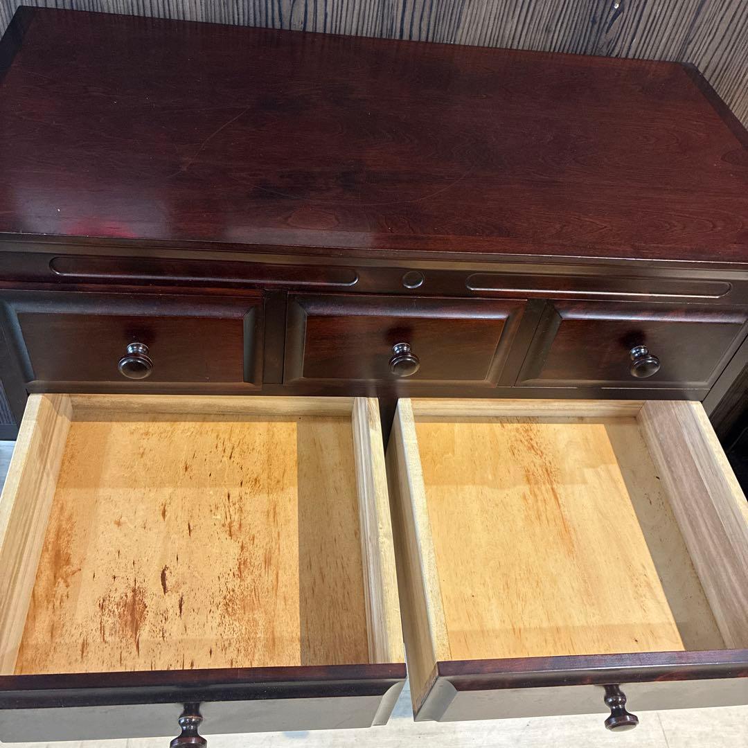 神居民芸 整理箪笥 樺材 無垢材 民芸家具 3段7引き出し 収納チェスト　北海道