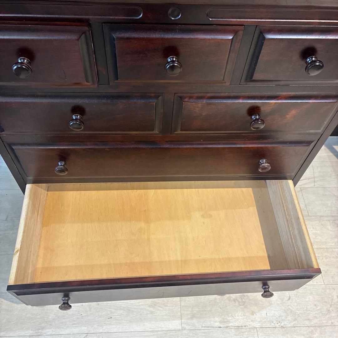 神居民芸 整理箪笥 樺材 無垢材 民芸家具 3段7引き出し 収納チェスト　北海道