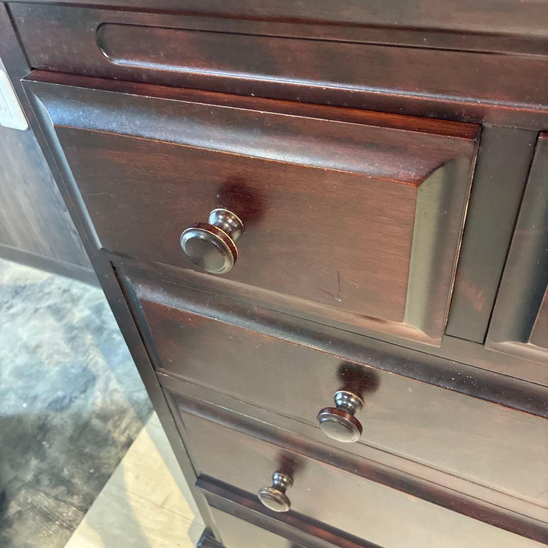 神居民芸 整理箪笥 樺材 無垢材 民芸家具 3段7引き出し 収納チェスト　北海道