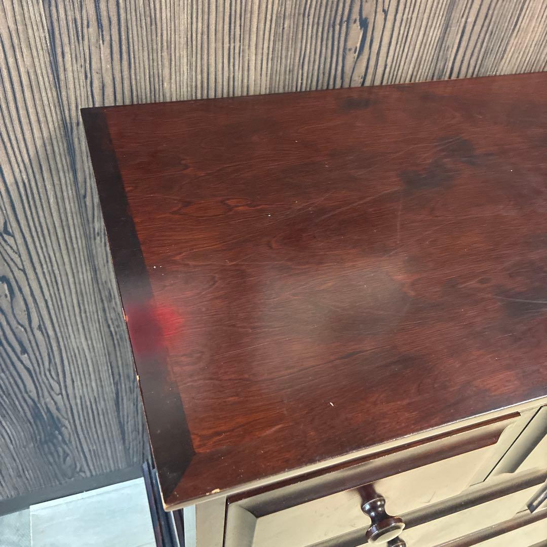 神居民芸 整理箪笥 樺材 無垢材 民芸家具 3段7引き出し 収納チェスト　北海道