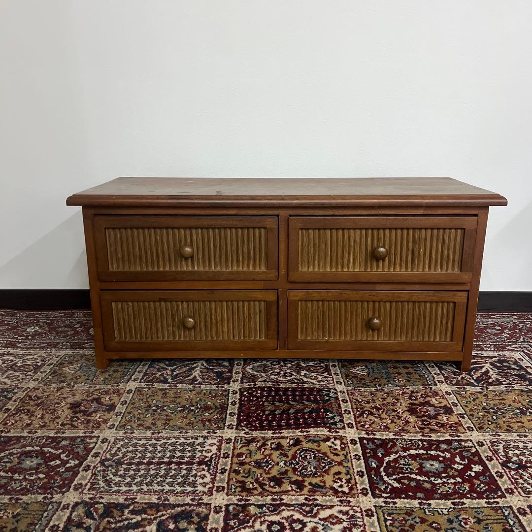 古家具ビンテージ品◼︎nissen 引き出し4杯 収納棚 キャビネット テレビ台
