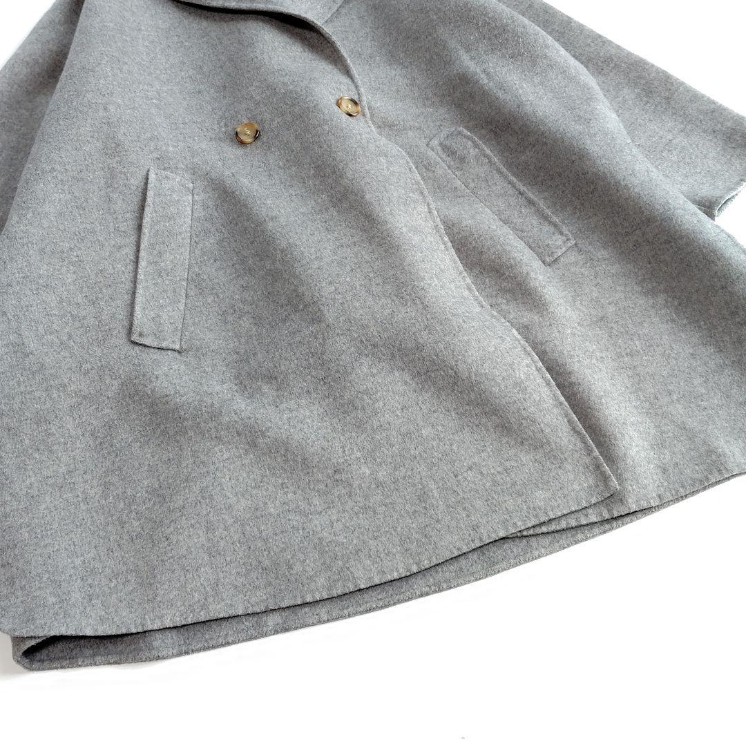 近年製 ビューティアンドユース リバーポンチョコート S グレー ケープコート