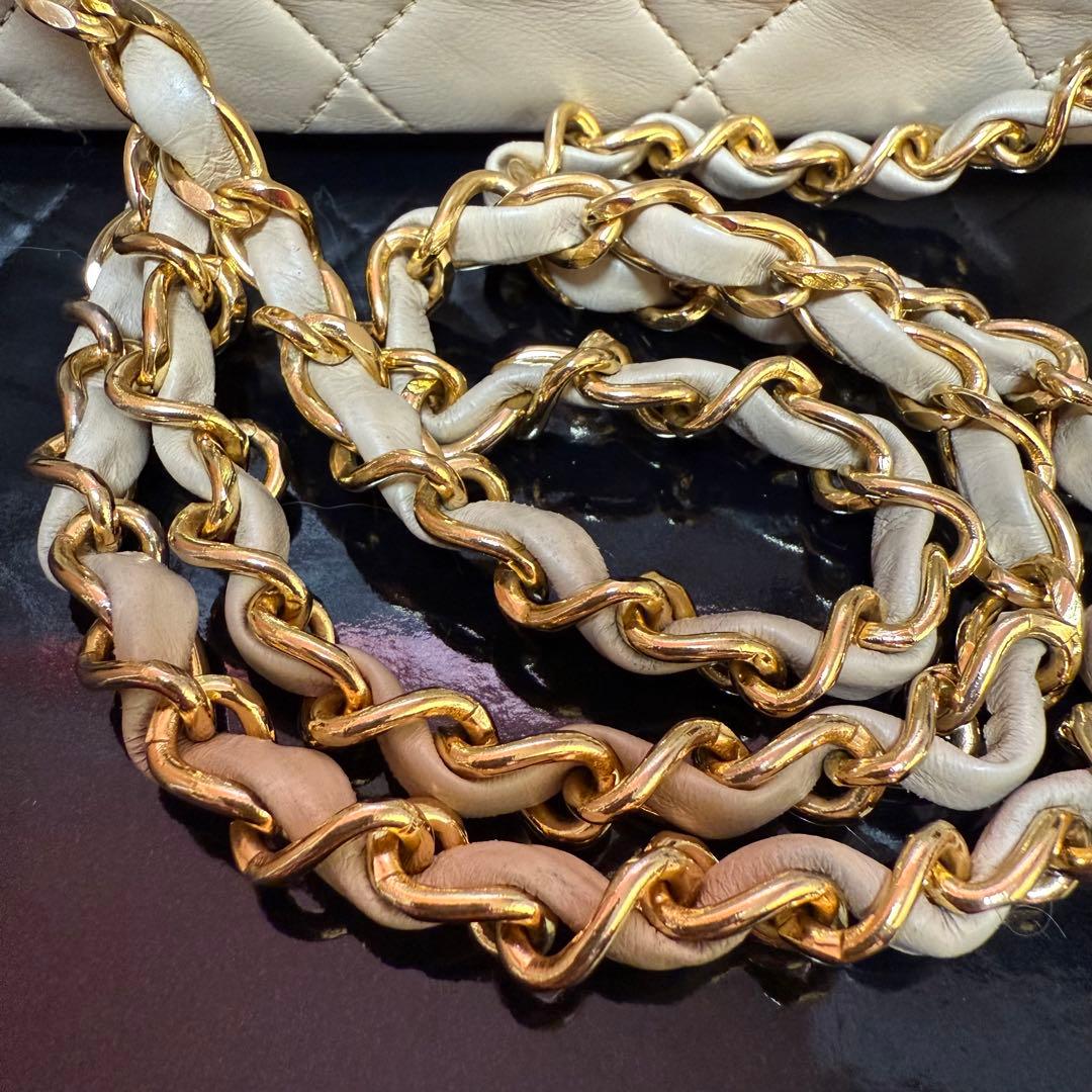 シャネル CHANEL マトラッセ ダイアナ チェーンバッグ 2番台 ベージュ