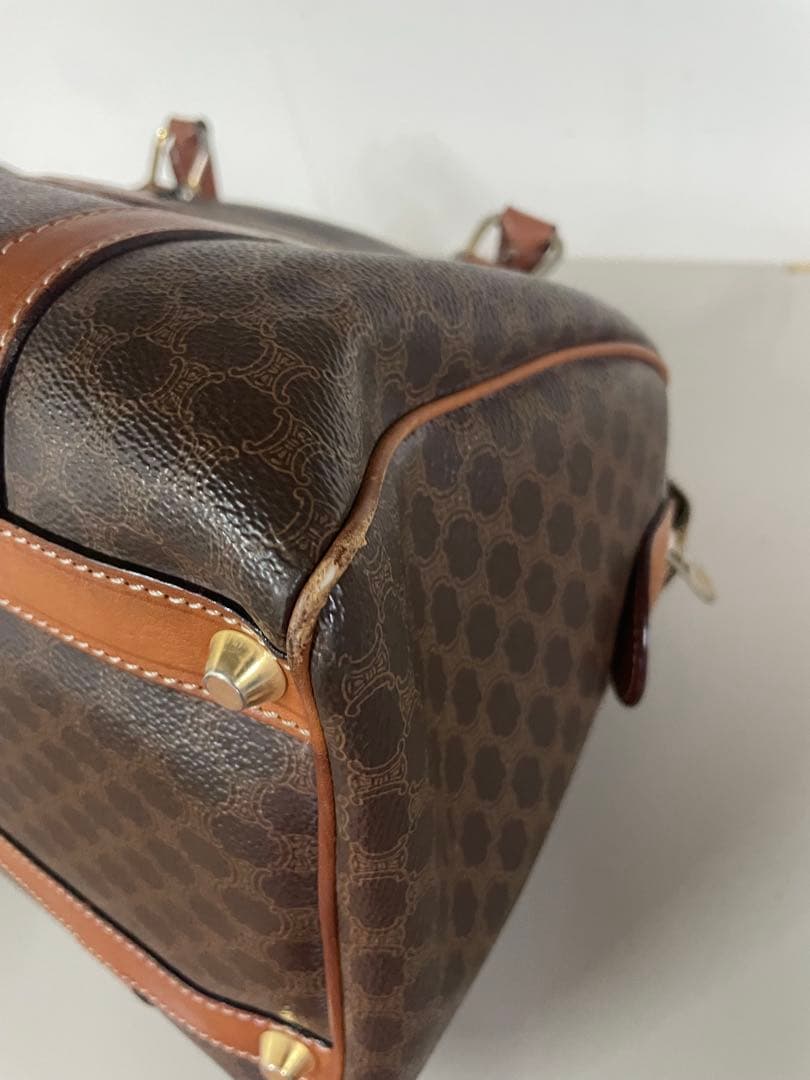 かたつむり❷セリーヌ バッグ マカダム柄 ボストン ヴィンテージ