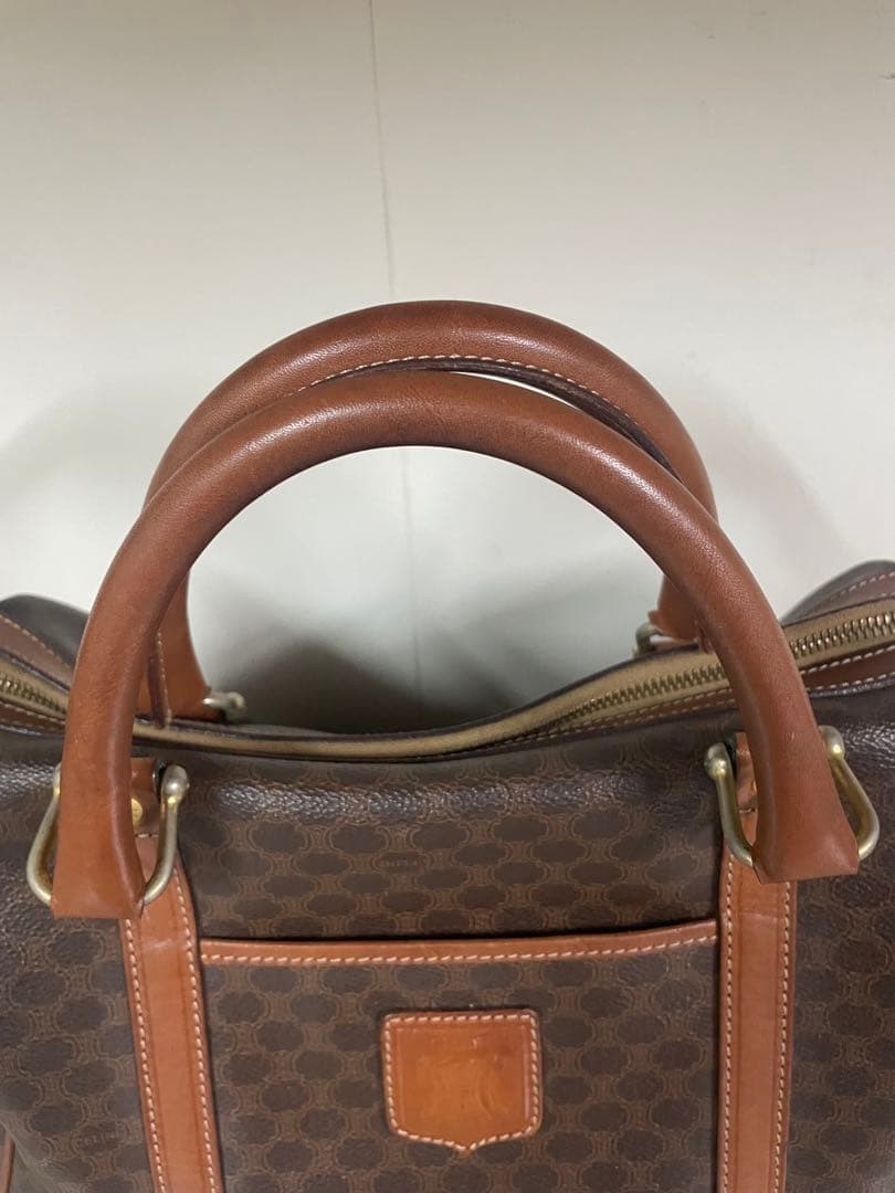 かたつむり❷セリーヌ バッグ マカダム柄 ボストン ヴィンテージ