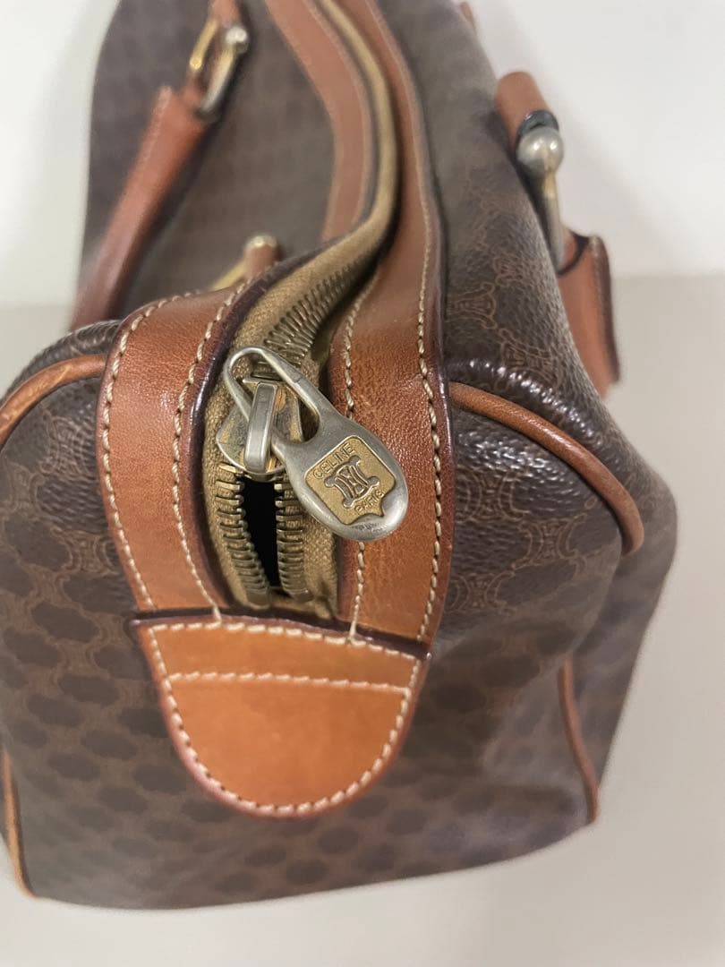 かたつむり❷セリーヌ バッグ マカダム柄 ボストン ヴィンテージ