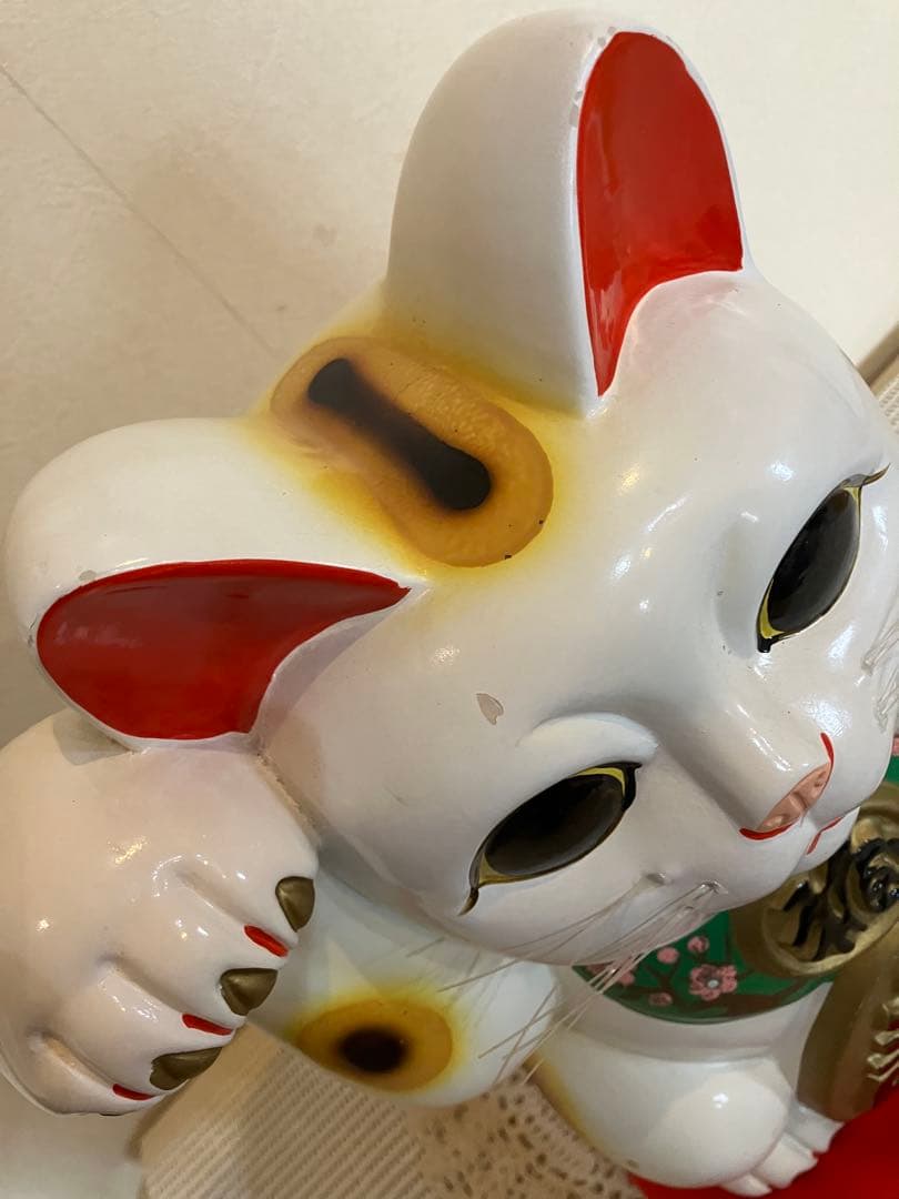 ★レトロ？縁起物【招き猫】貯金箱★【福】【千万両】★座布団付き★★