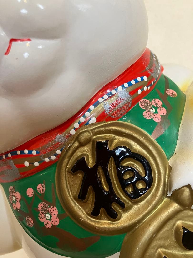 ★レトロ？縁起物【招き猫】貯金箱★【福】【千万両】★座布団付き★★