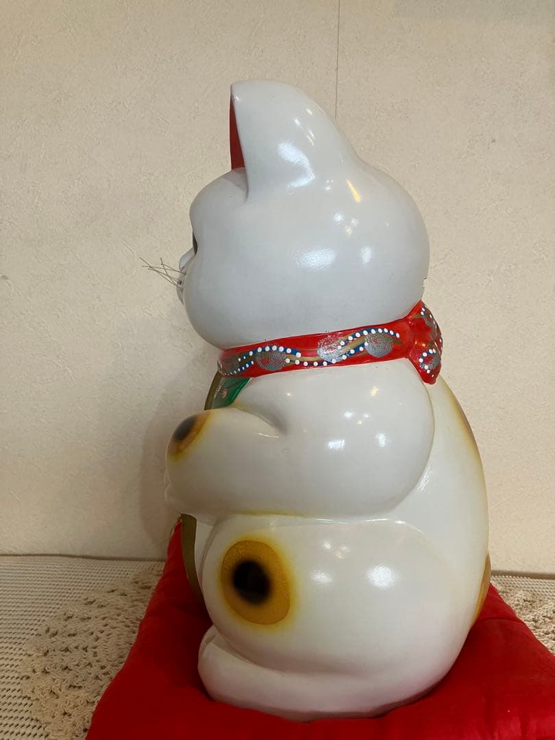 ★レトロ？縁起物【招き猫】貯金箱★【福】【千万両】★座布団付き★★