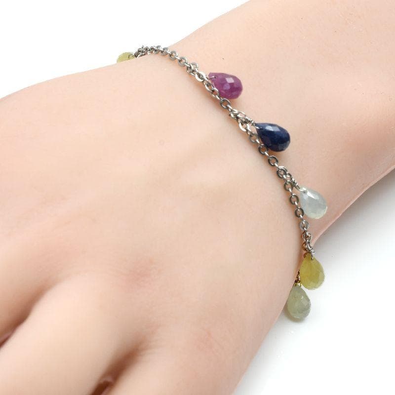 サファイア ドロップ マルチカラー ブレスレット 【M_10】 MAHALO