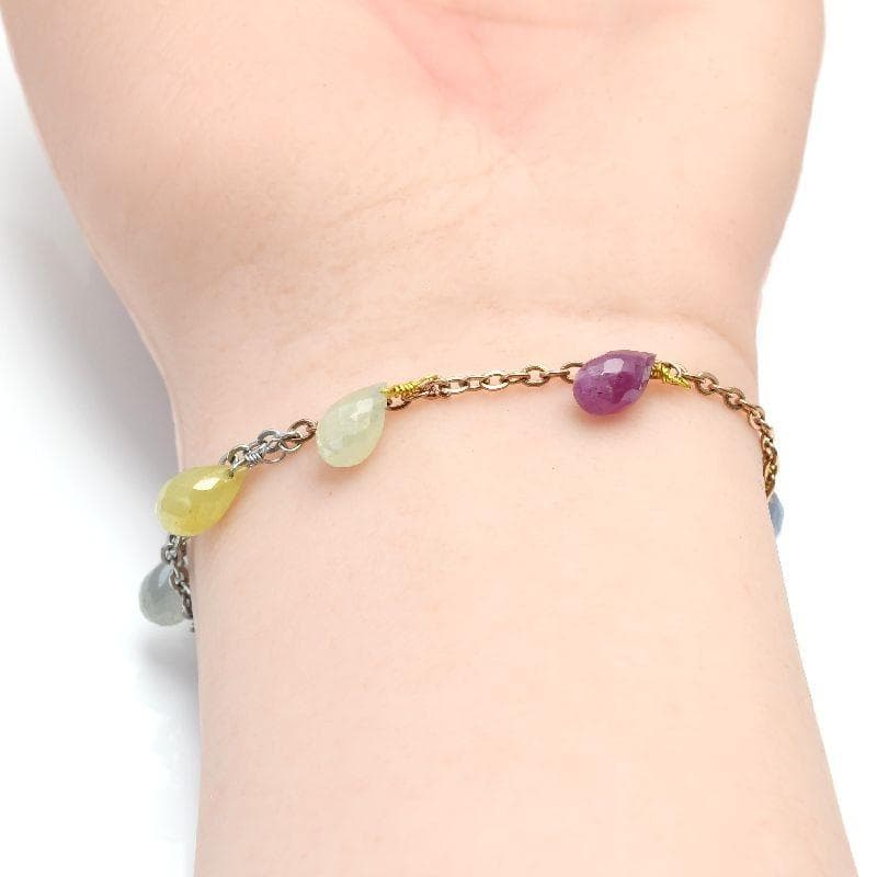 サファイア ドロップ マルチカラー ブレスレット 【M_10】 MAHALO