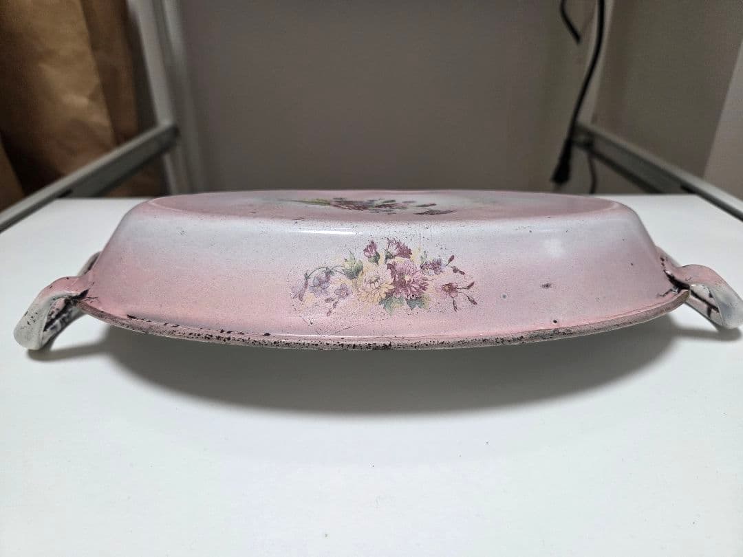 アンティーク花柄ホーロー鍋セット