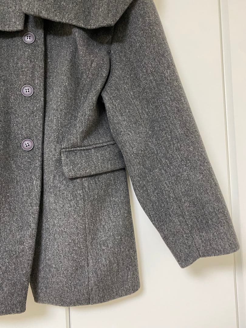 GIUNON giunon ジウノン ビッグカラーコート チャコールグレー