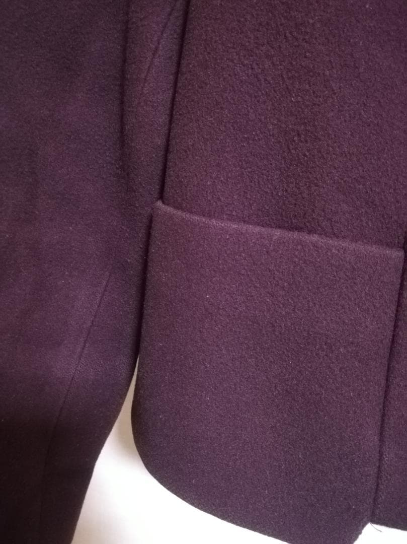 Jane Marple ラムメルトンファーカラーケープコート ウール サイズM