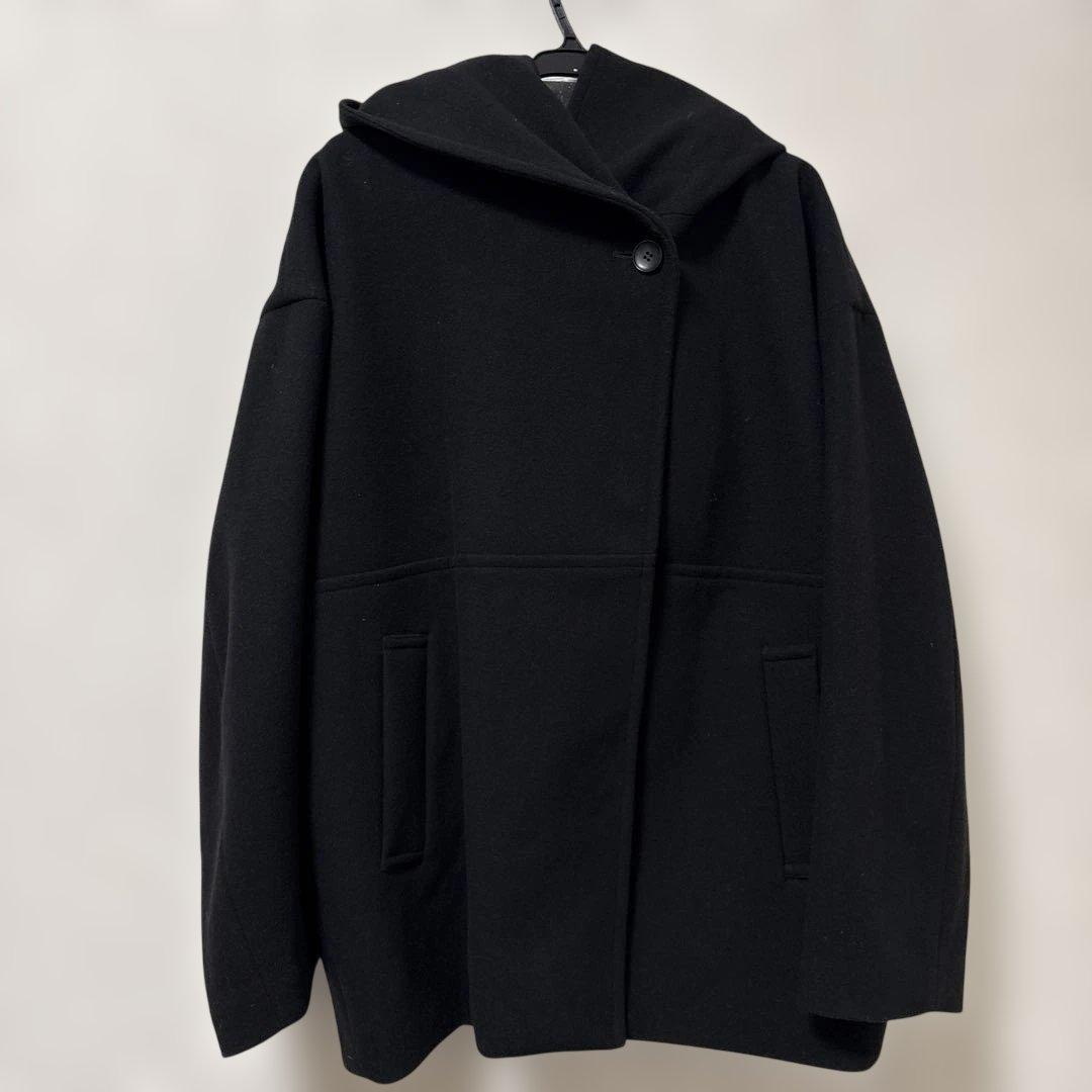 【2/1まで限定値下げ】CLOVE フード付きコート ブラック ヤマダヤ