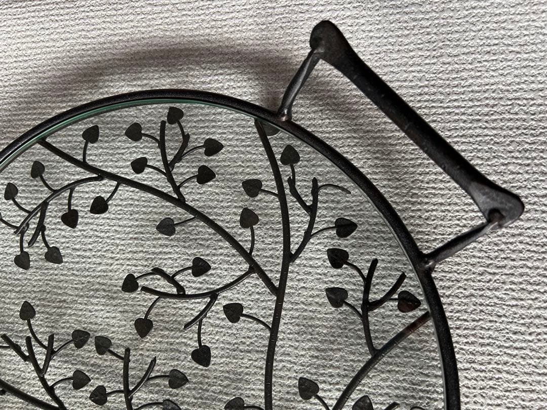 アイアントレイ　ガラスフラットトレイ