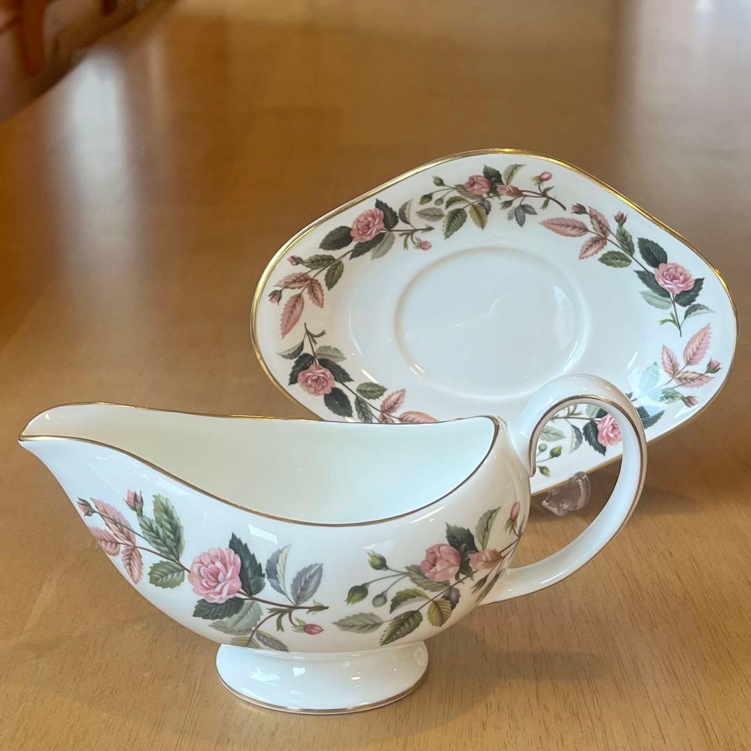 【英国ビンテージ】ウェッジウッド★ハザウェイローズ★エレガントなソースボート②