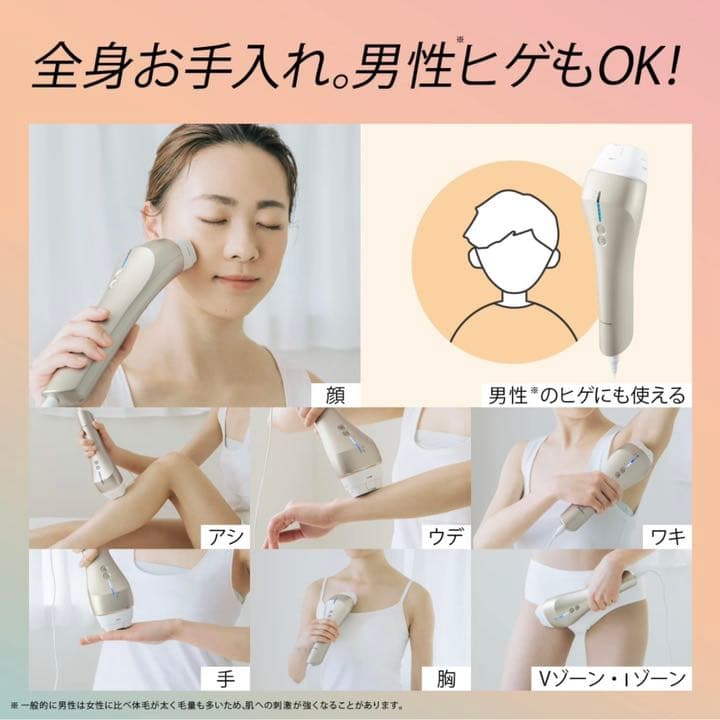 パナソニック 光脱毛器 ボディ&フェイス用 ハイパワー  ES-WP97-N