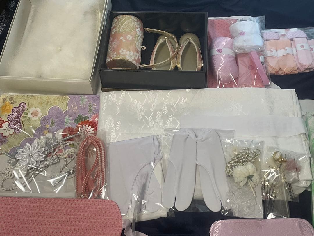 専用　振袖 着物　ピンク✖️シャンパンゴールドクリーム系 刺繍　一式