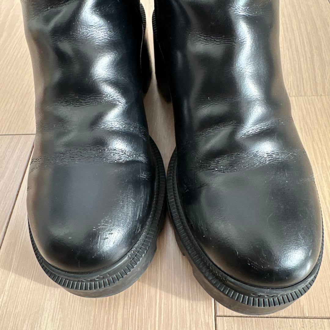 GUCCI GGマーモント　レザー　サイドゴア　ビジュー　22.5cm