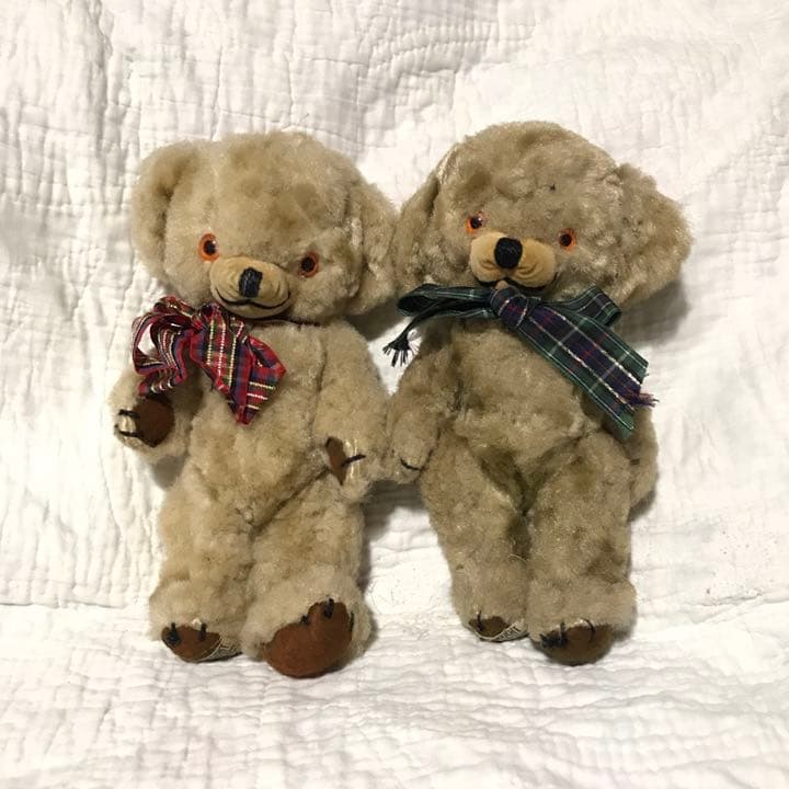 ヴィンテージ チーキー メリーソート アートシルク テディベア アンティーク