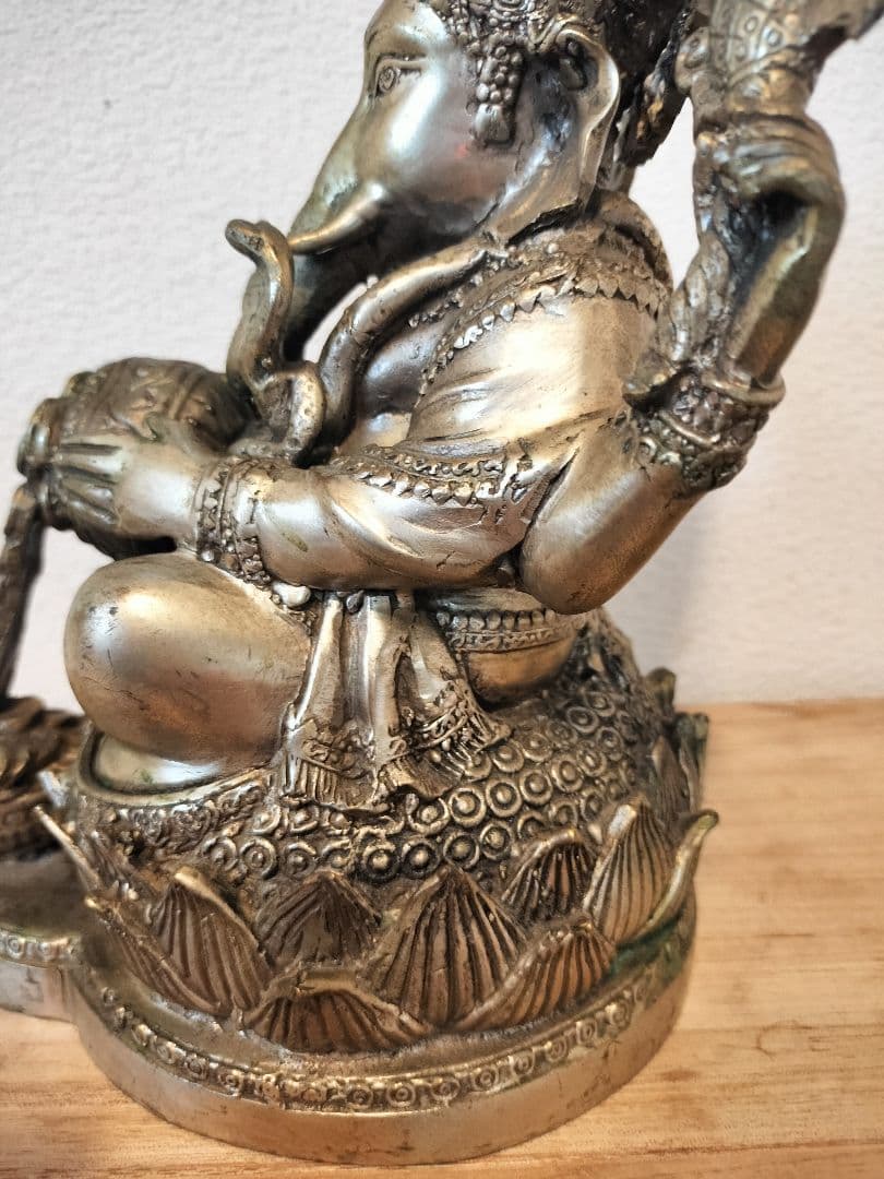 35年前に著名人から頂いた★大きめ真鍮ガネーシャ　商売繁盛　学問の神