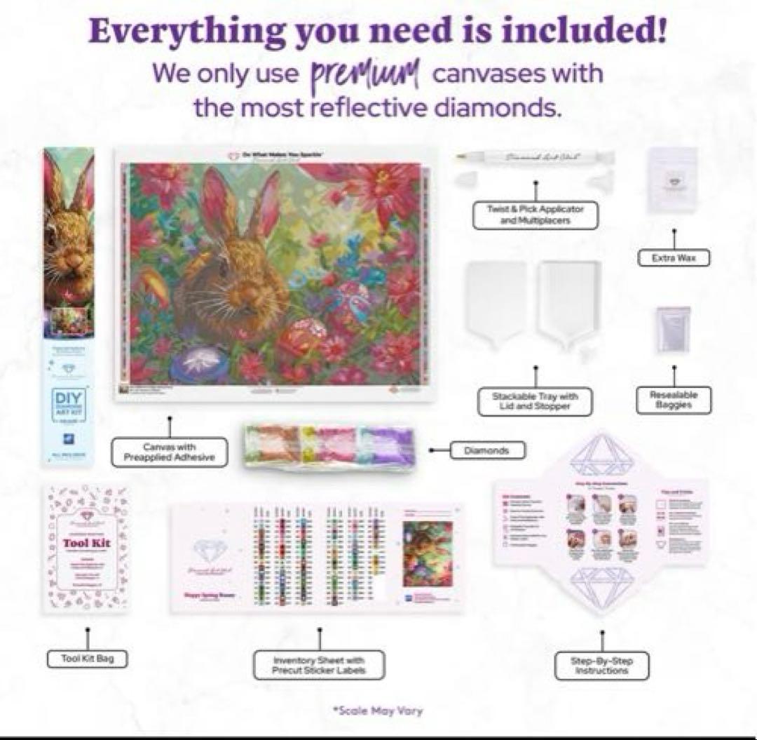 ダイヤモンドアートクラブ　DAC Hoppy Spring Bunny