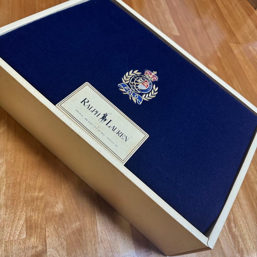 未使用 未開封 RALPHLAUREN ラルフローレン 毛100% ブランケット