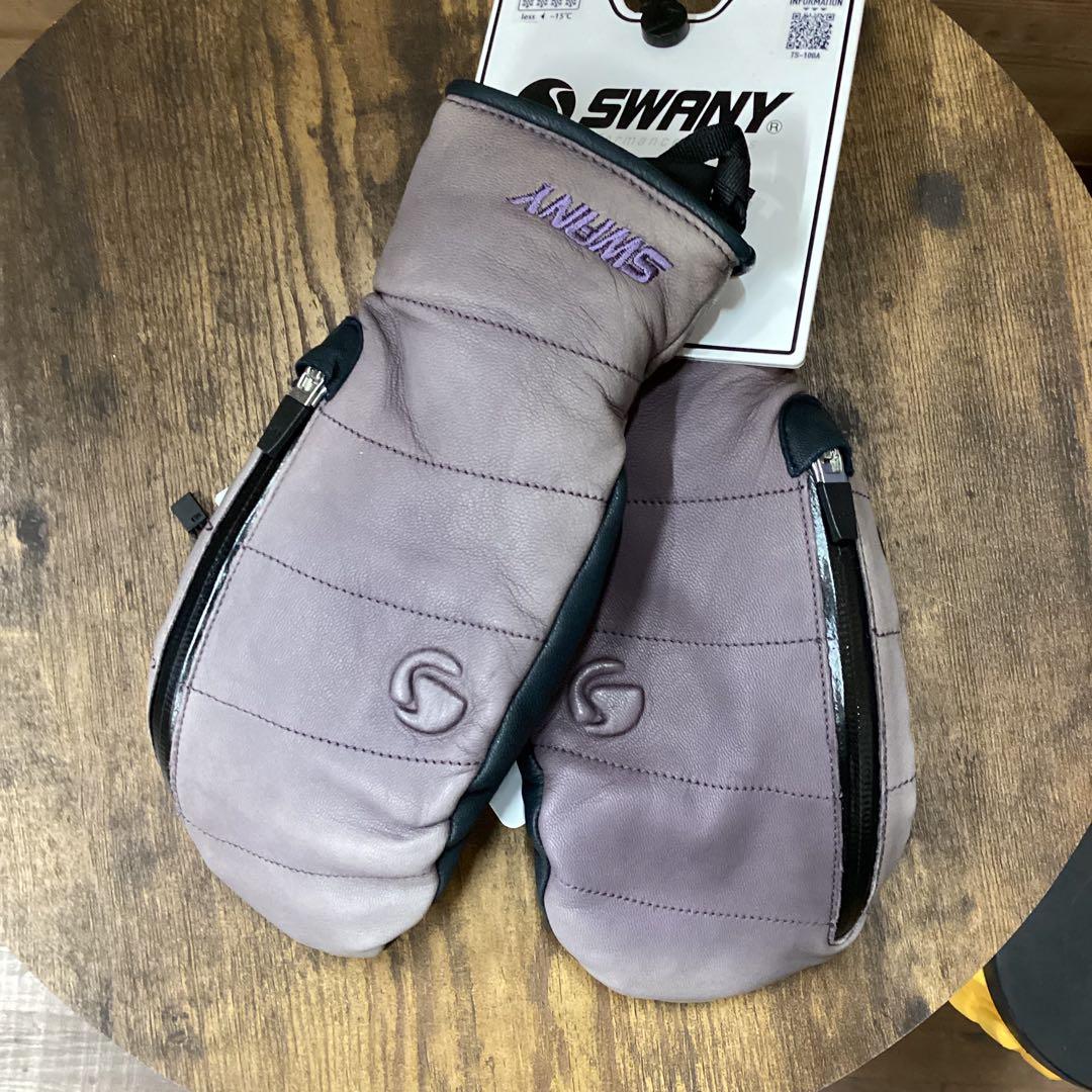 【日焼けあり】　グローブ　レザー　SWANY　レディース　スノーボード　S