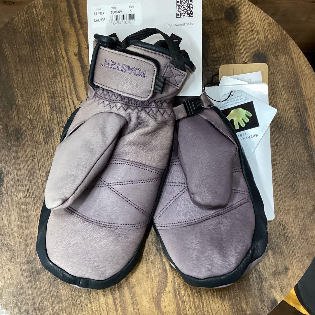【日焼けあり】　グローブ　レザー　SWANY　レディース　スノーボード　S