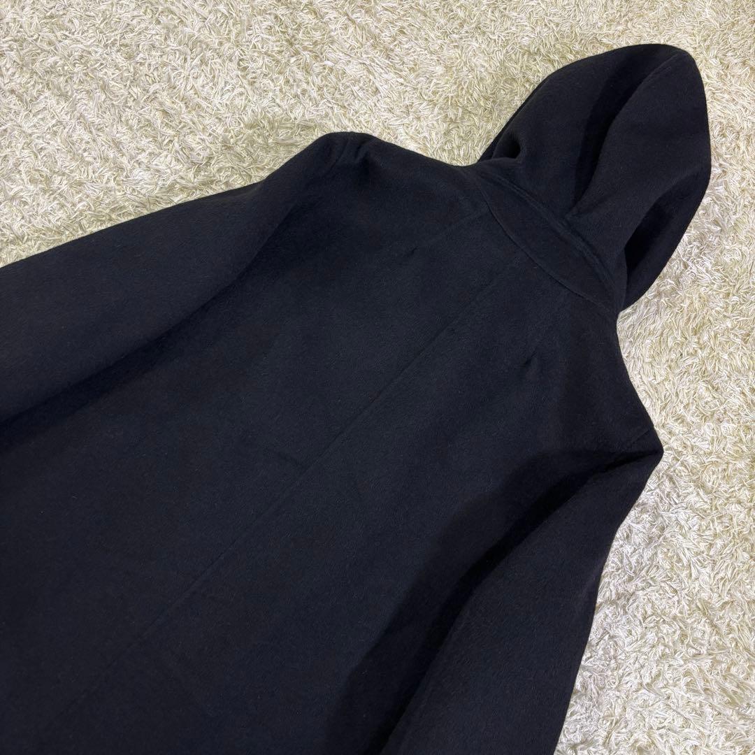 23区　大きいサイズ　フーディッド　アンゴラ　リバーコート　46 ブラック