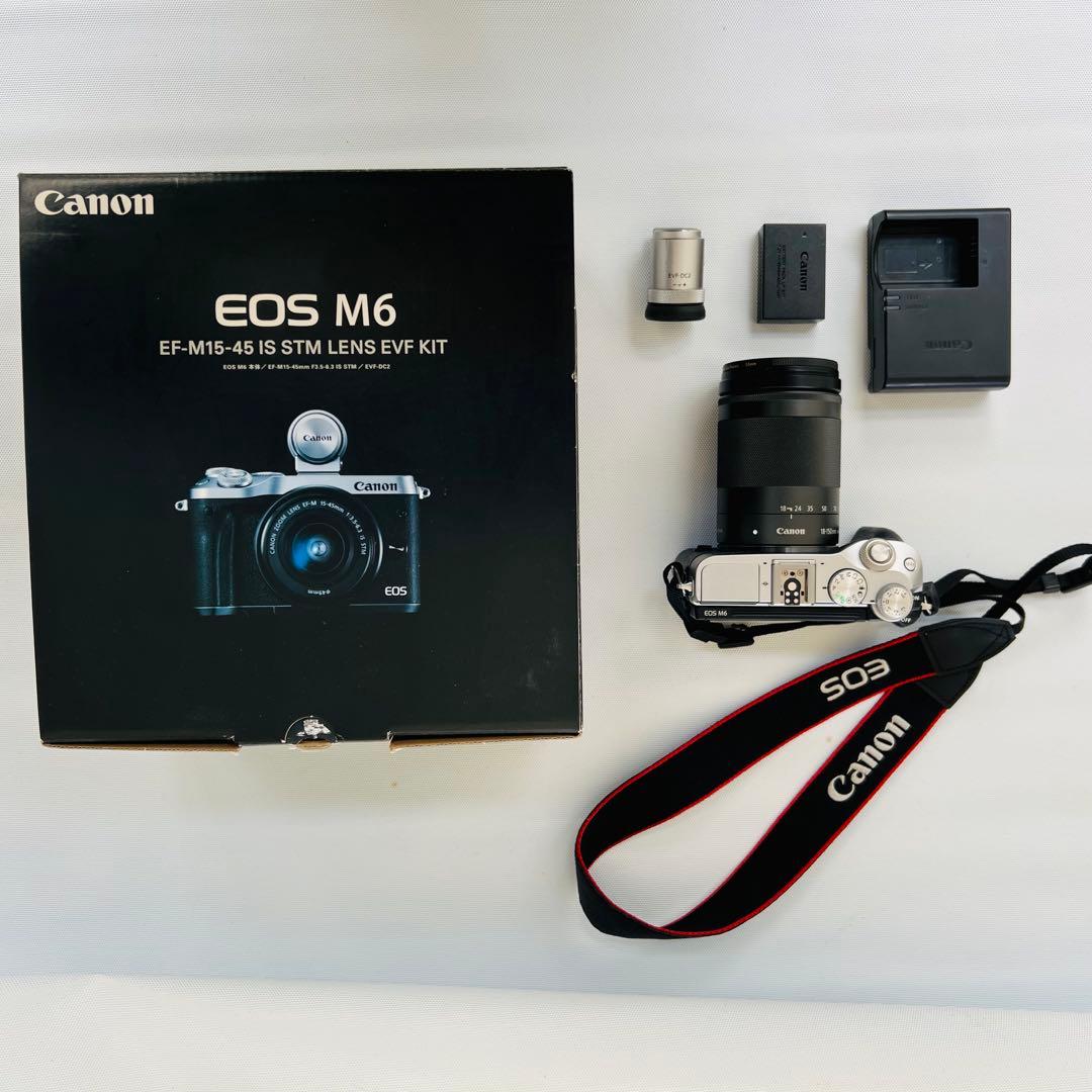 再出品【超お買得】キャノンEOS M6 EVFキット+EF-M18-150mm