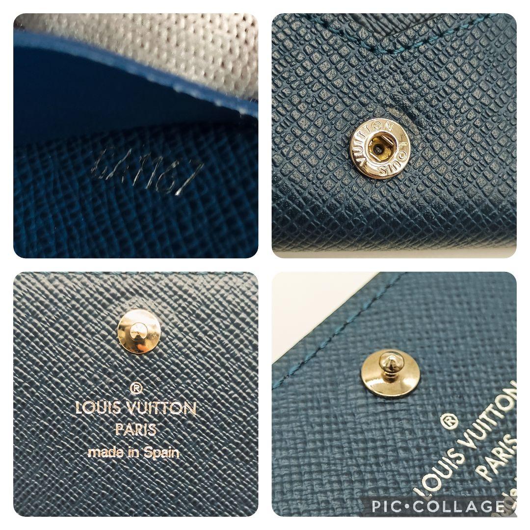 【美品SSS】ルイヴィトン　カルトドゥヴィジットNM　タイガ　ネイビー　名刺入れ