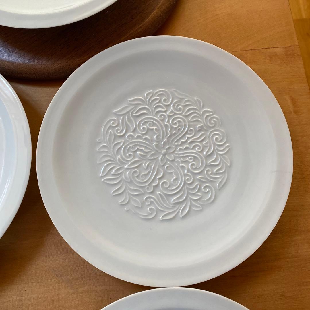 加藤渓山　青白磁唐草皿　5枚　お値下げしました