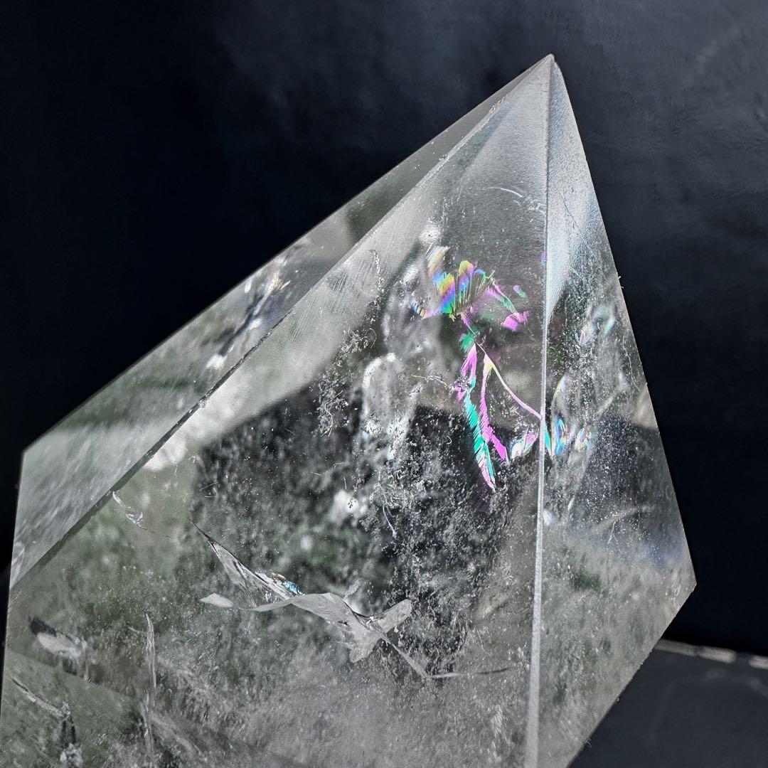 希少❗️ガーデンクォーツインクォーツ 虹☆六角柱　ポイント庭園水晶A1077