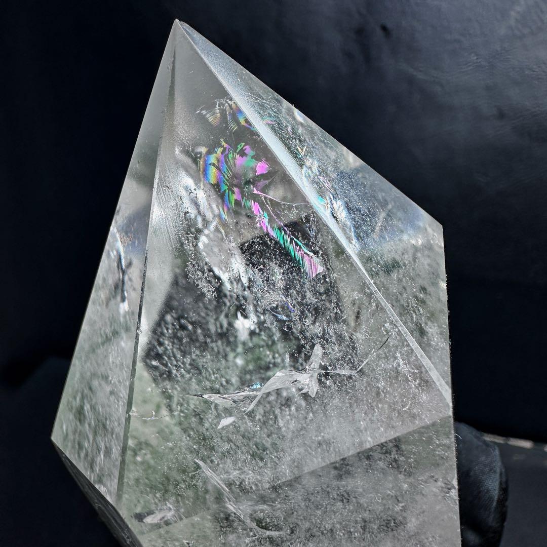 希少❗️ガーデンクォーツインクォーツ 虹☆六角柱　ポイント庭園水晶A1077