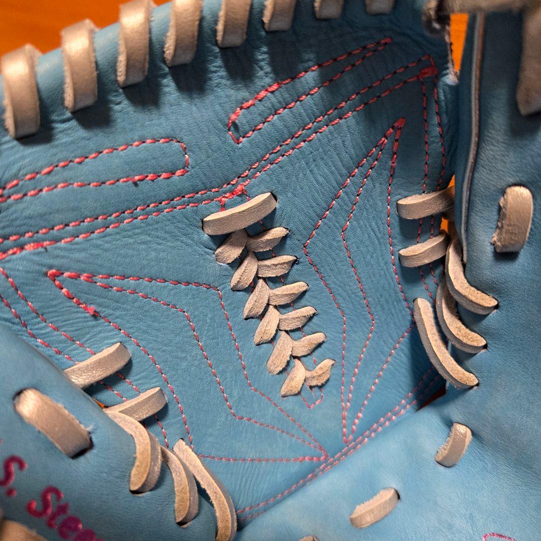 品薄商品！Rawlings 軟式グローブ サックス/ピンク右投げ用