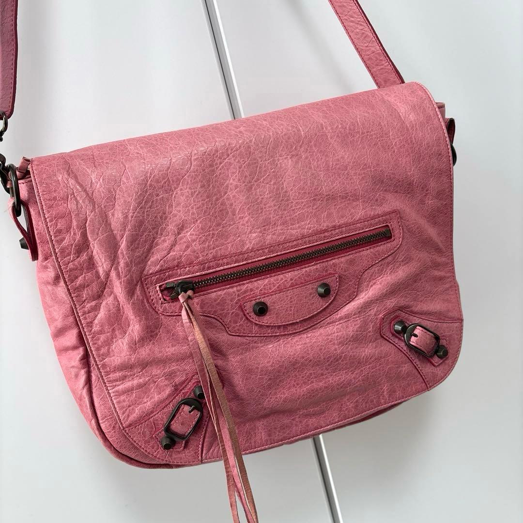 BALENCIAGA/バレンシアガ　フォルク　ピンク　ショルダーバッグ