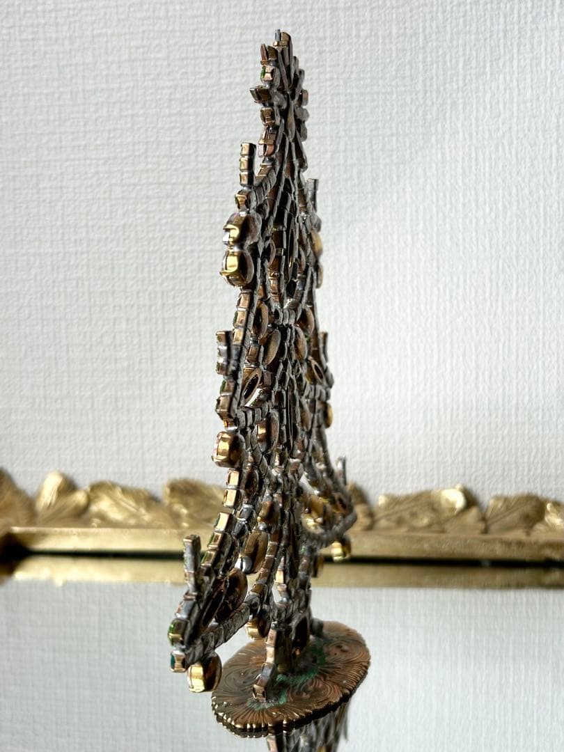 チェコガラス/ガラスツリー/カラフル/卓上ツリー/クリスマス/ラインストーン