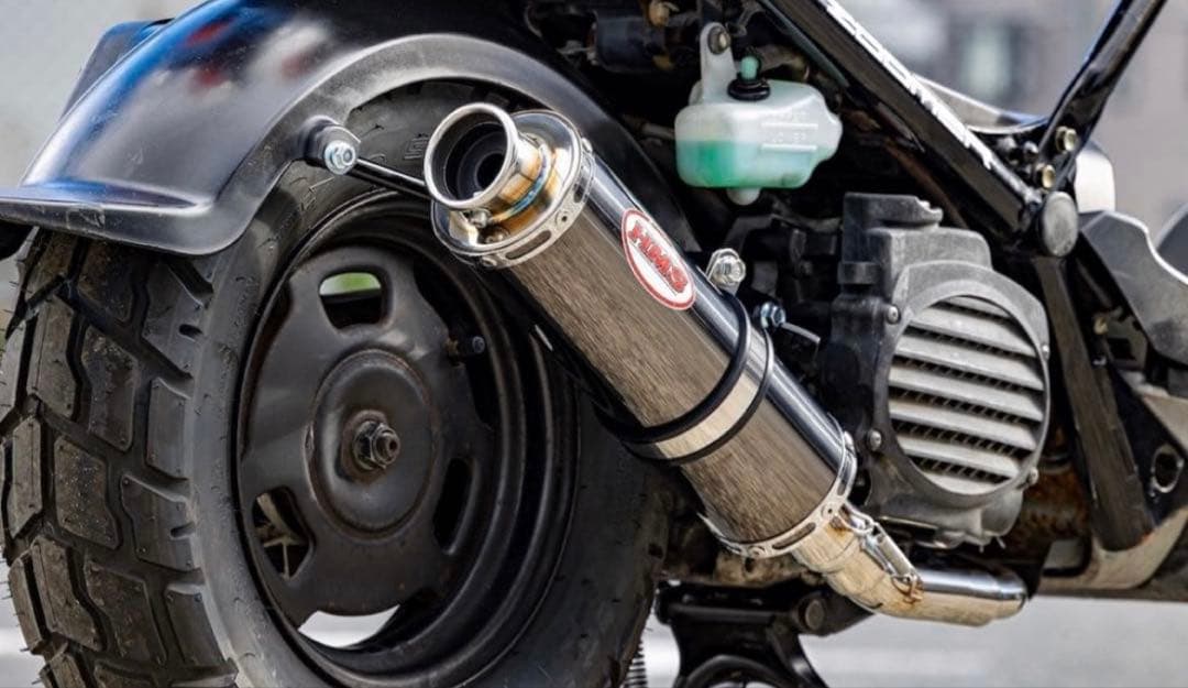 新 HMS製AF58 ズーマー 50 B2X ステンレスマフラー ブラック