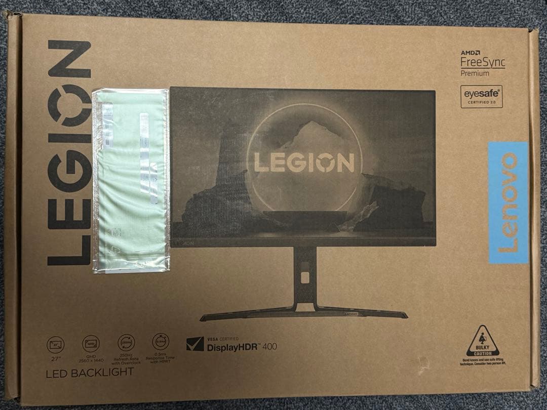 【美品】レノボ LEGION ゲーミングモニター WQHD250Hz