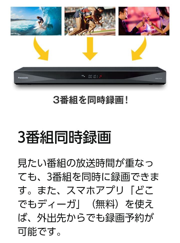 Panasonic DIGA ブルーレイレコーダー　DMR-2TC101